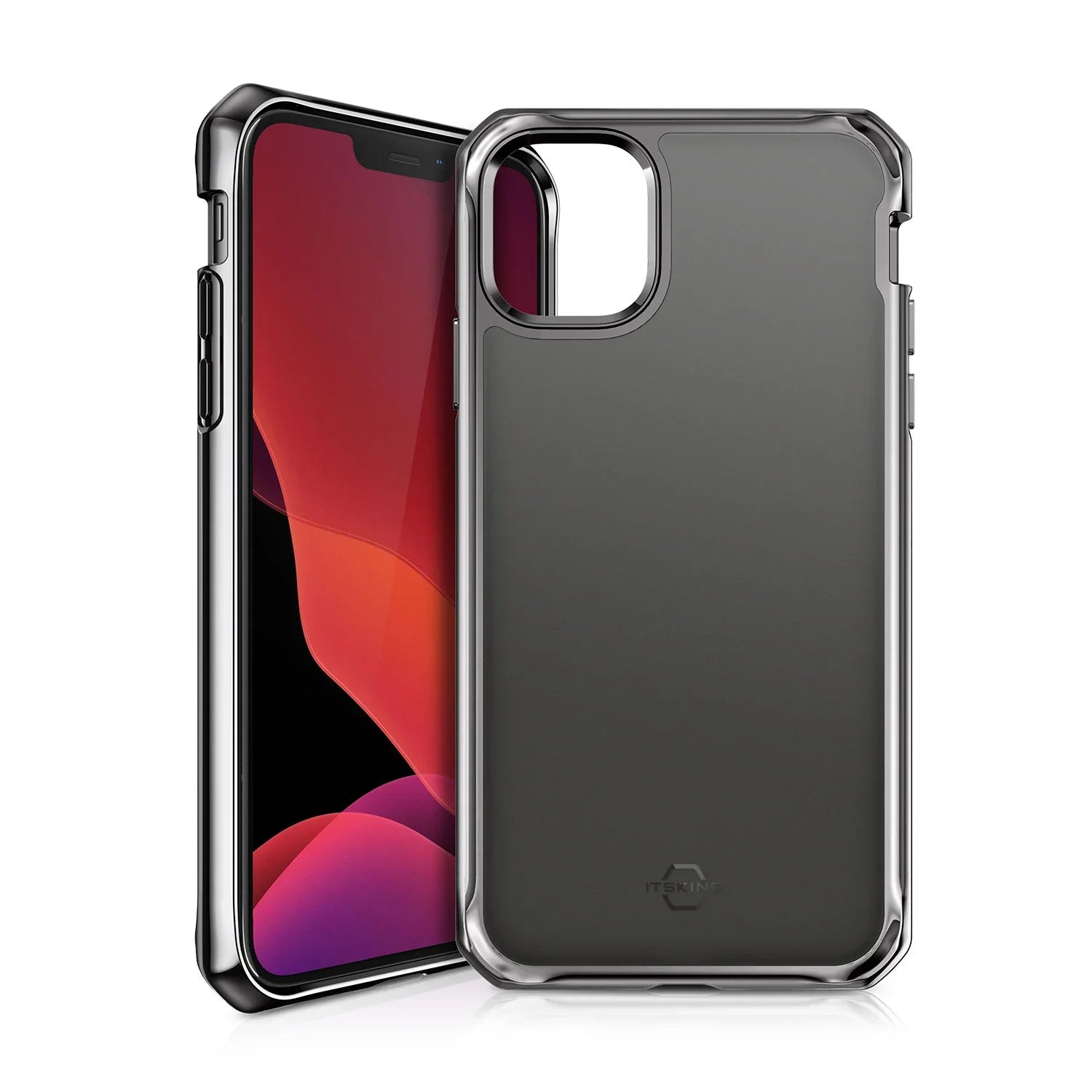 Itskins Hybrid Glass iPhone 12 Pro Max Cover - Space Grey - Tashqila Itskins Hybrid Glass iPhone 12 Pro Max Cover - Space Grey - Tashqila